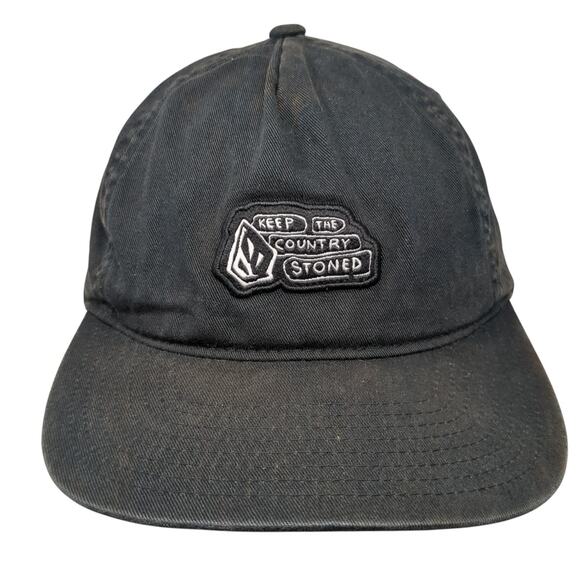 Keep The Country Stoned Snapback 5 Panel Cap Black One Size Adjustable Volcom - Picture 1 of 8